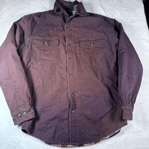 Puritan Jacket Mens Small Darkest Brown Fleece Lined Shirt‎ Jacket Button Front